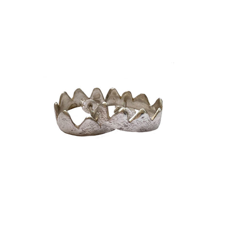 Large Crown Hoops Sterling Silver